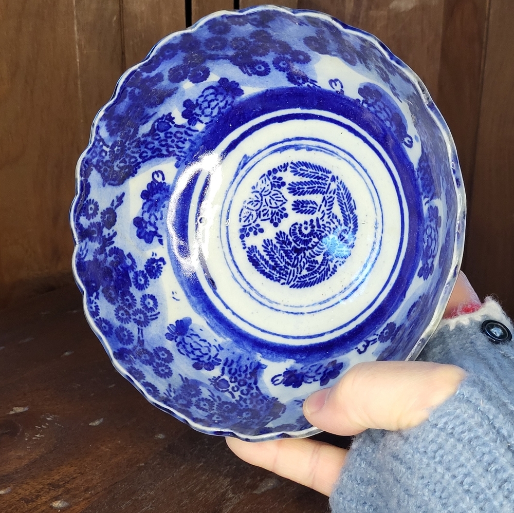 Blue Floral Ceramic Bowl - Picture 8 of 12